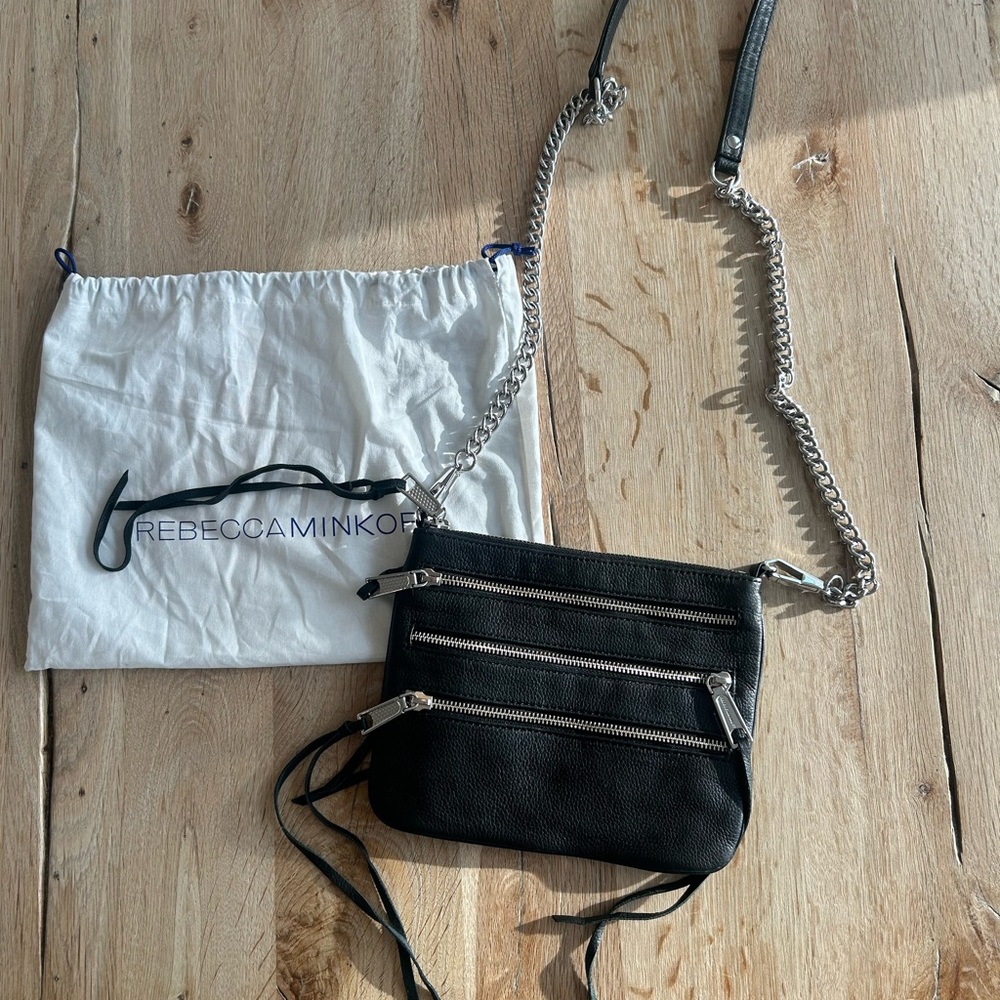 Rebecca Minkoff Black Crossbody with Silver Chain